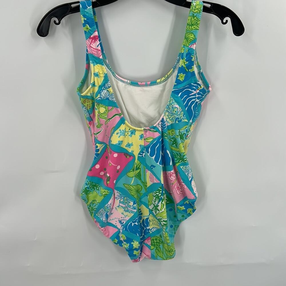 Lily Pulitzer Women's Blue & Pink Print 1 Piece Swimsuit Size Small - Picture 4 of 11